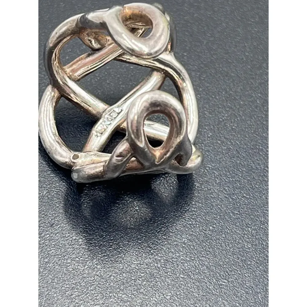 Sterling Silver Knot Statement Ring - Silver - Picture 6 of 8